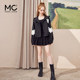 mc2 color block hooded jacket women's spring new black Korean style retro workwear ວ່າງແລະສະດວກສະບາຍ