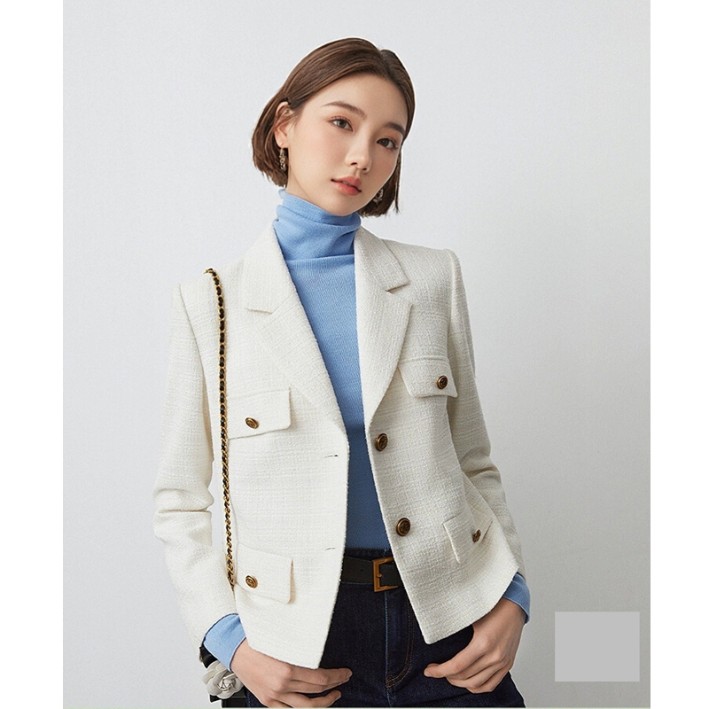 Langyu Ziyun French Workwear Style Pocket Retro Chanel-Style Jacket Short Coat Long-Sleeve Top 2025 Autumn New Model