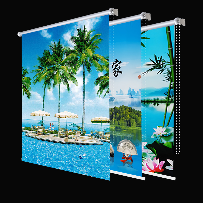 Simple Blackout Curtains for Bathroom, Kitchen, Living Room, Bedroom, Balcony, Adjustable Blinds, Roll-Up, No-Drill Installation