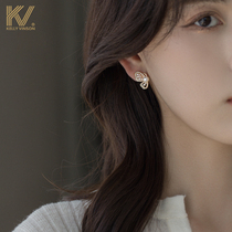 Pearl earrings 2021 New Tide butterfly earrings female sterling silver exquisite temperament senior sense light luxury niche earrings