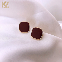 French earrings 2021 New Tide exquisite earrings female sterling silver niche design advanced sense light luxury temperament earrings