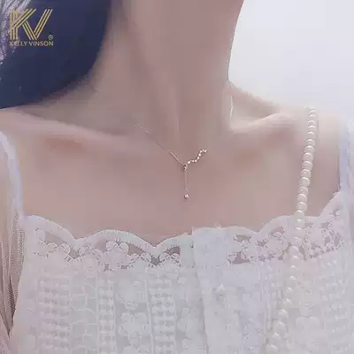 Star Moon Necklace Women 2021 New 925 silver Net red pendant simple niche light luxury temperament choker ins