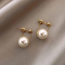  Pearl earrings womens sterling silver 2021 new trendy Korean light luxury niche net red explosion earrings design earrings