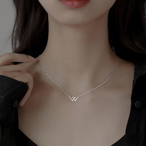  Letter necklace female summer sterling silver simple cold wind light luxury niche design high-end sense clavicle chain 2021 new