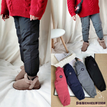 Children's down pants winter wear boys and girls 90 velvet padded warm casual pants Korean version of baby white duck down leggings