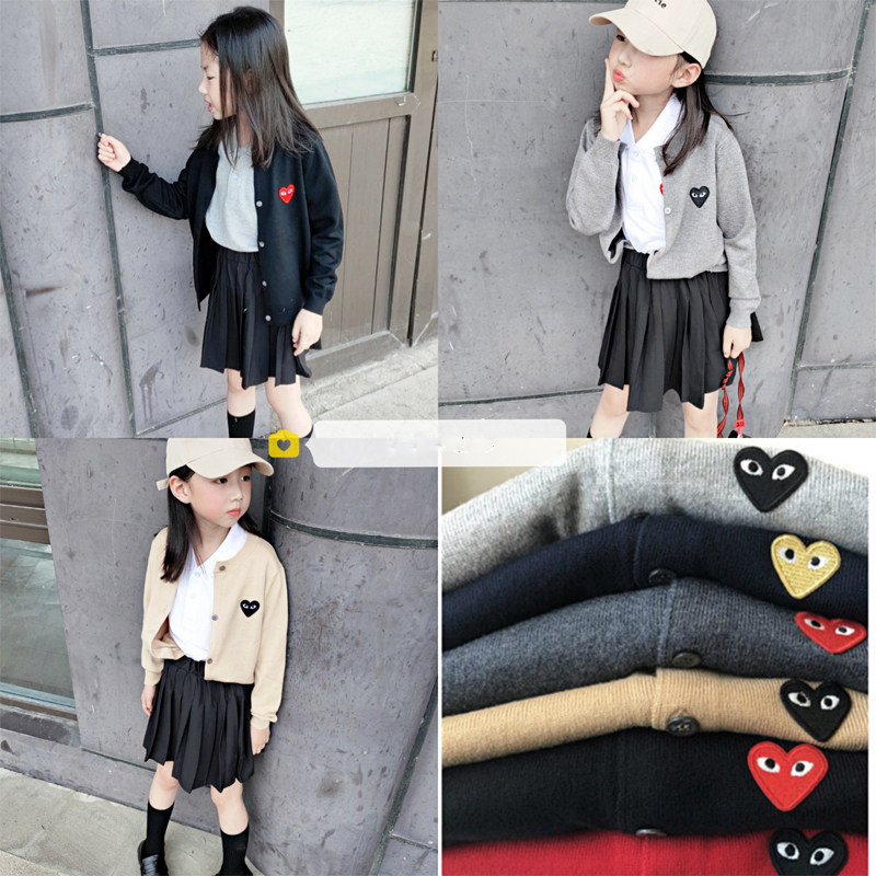 Children knit cardiovert spring autumn male and female child caring woolen sweatshirt Korean version Baby polo slim parent-child sweaters jacket