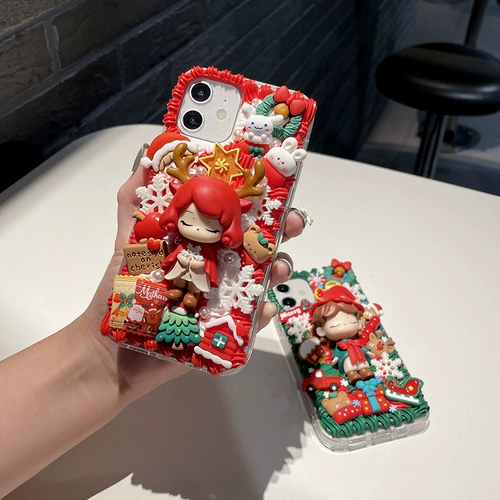Рождественский кремовый мультяшный чехол для телефона, набор материалов для влюбленных ручной работы, комплект, «сделай сам»