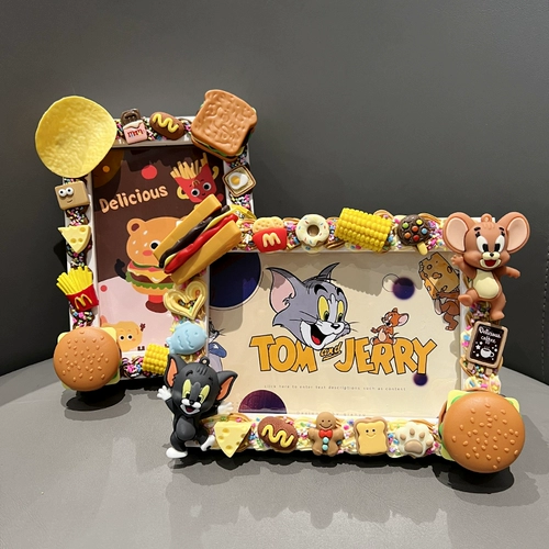 Мультяшная детская кремовая фоторамка ручной работы, креативный набор материалов, сувенир, «сделай сам», 6 дюймовая, подарок на день рождения