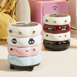 Donut-Shaped Trash Can for Home Use, 2025 New Model, Stylish and Trendy, Light Luxury for Living Room, Mobile Kitchen, High-End with Lid