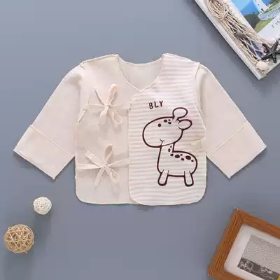 Newborn baby half-back clothes 0-3 months pure cotton boneless tops Summer clothes Spring newborn long-sleeved monk clothes