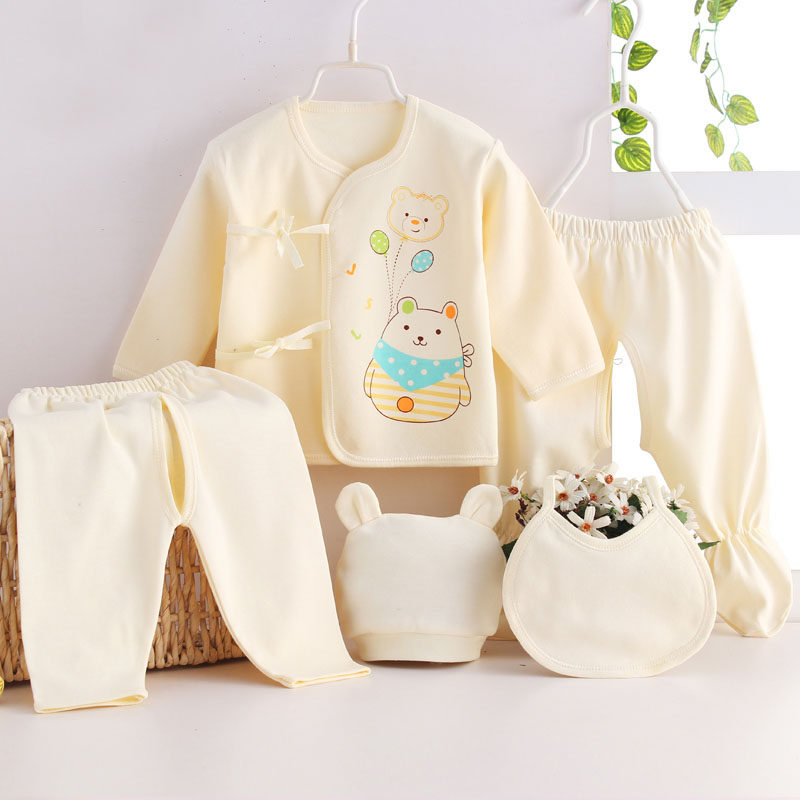 Newborn baby clothes cotton underwear set Spring and Autumn 3 months old baby spring clothes autumn clothes autumn trousers five sets