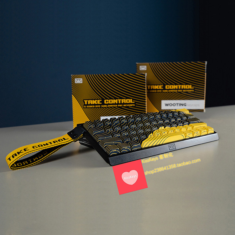 Вал wooting 60he/60he+ 官方正版 pbt 五面热升华 侧刻 黄色波纹键帽