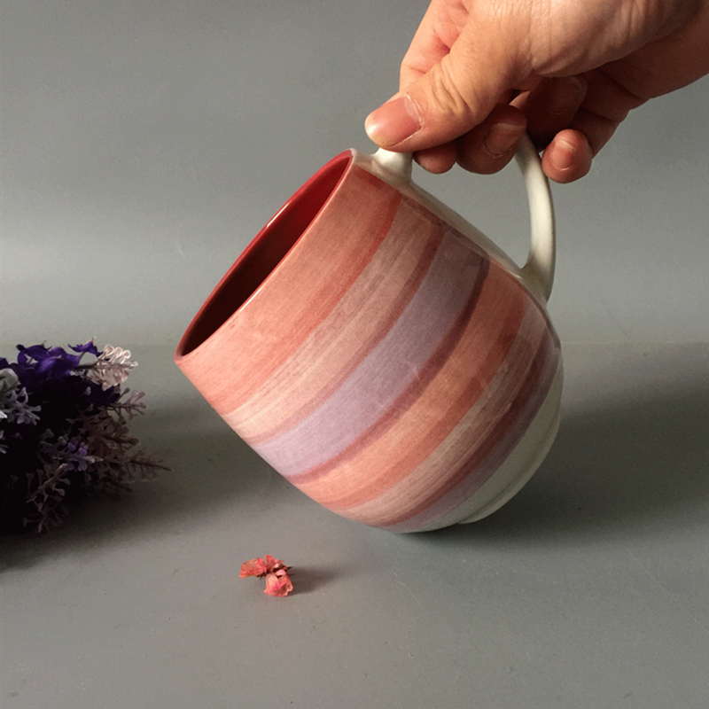 Love drinking cup Couple ins wind mug with lid spoon Simple literature and art female high-value ceramic cup