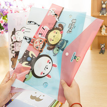 Korea creative stationery Cute plastic cartoon exam paper file bag Information bag Transparent folder Office supplies