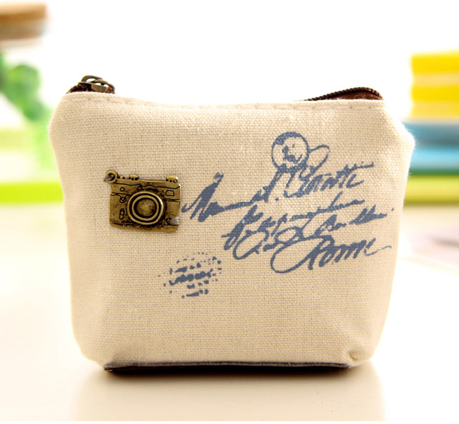 2018 mới thời trang nữ purse retro gió canvas wallet zipper loại vỏ túi vuông nhỏ ví coach