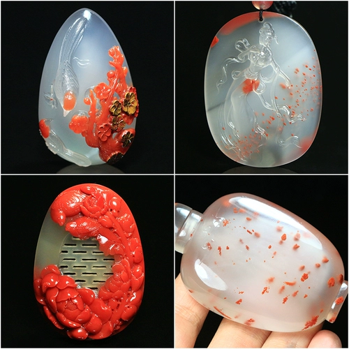 Красная агатовая подвеска, чай Тегуаньинь, резное украшение в руку