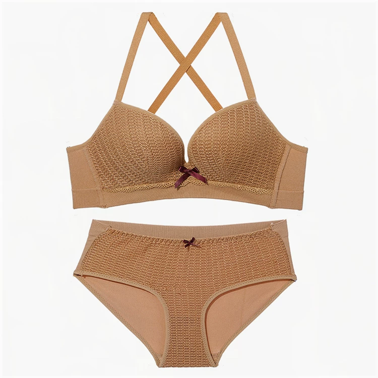 Push up bra, set, wireless bra, supporting demi-season underwear