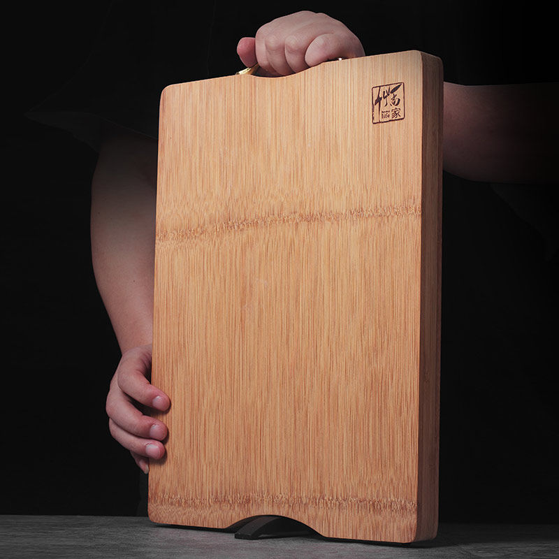 Double-sided whole bamboo cutting board kitchen household chopping board rolling panel dormitory fruit board can stand anti-mildew cutting board