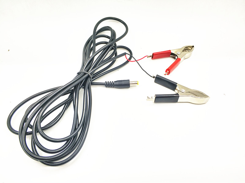 Outdoor audio battery connector 3 m DC open wire LED lamp power cord 1 5 m crocodile clamp connector