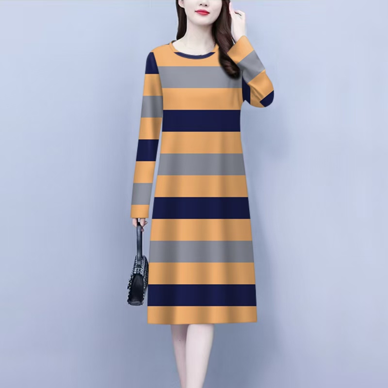 Clearance Sale: 2025 New Autumn Age-Reducing Round Neck Long Sleeve Casual Slimming Dress for Women, Mid-Length Base Dress Clearance Sale: 2025 New Autumn Age-Reducing Round Neck Long Sleeve Casual Slimming Dress for Women, Mid-Length Base Dress