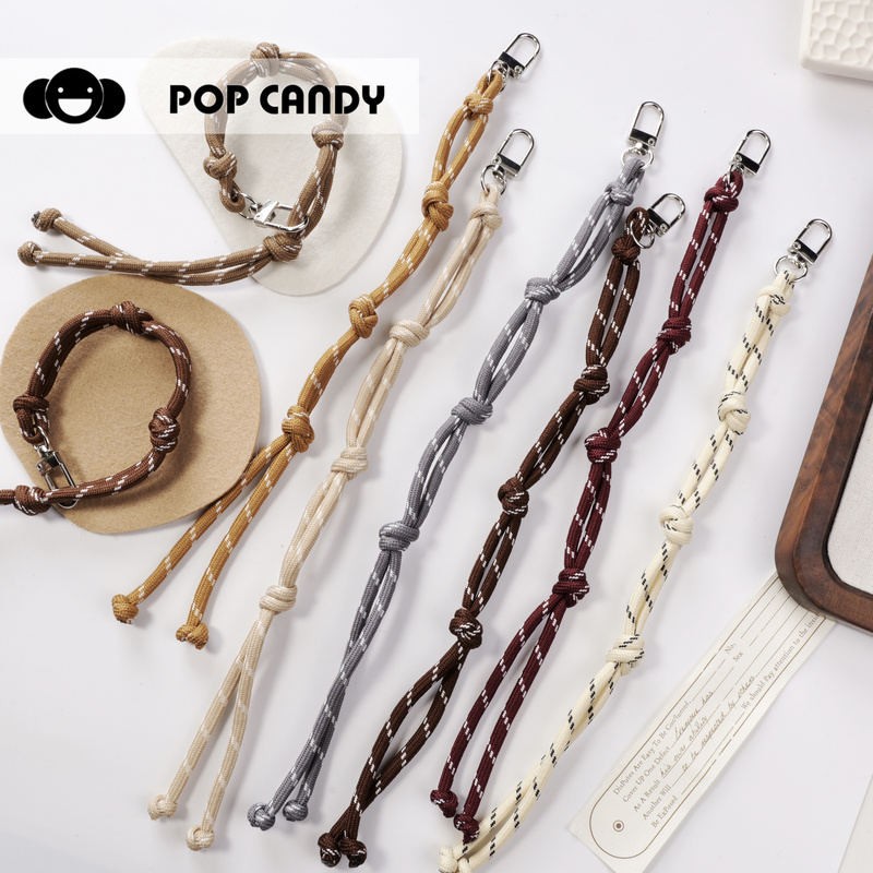 DIY Rope Hand-Woven Bracelet Bag Lanyard Miao-Style Pendant Unisex Anti-Lost Phone Lanyard Keychain