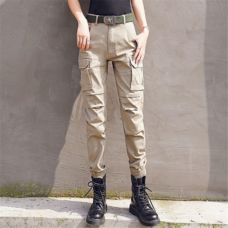 Autumn and winter new outdoor sports overalls women's multi-pocket casual pants military fans straight beam pants military fans trousers women