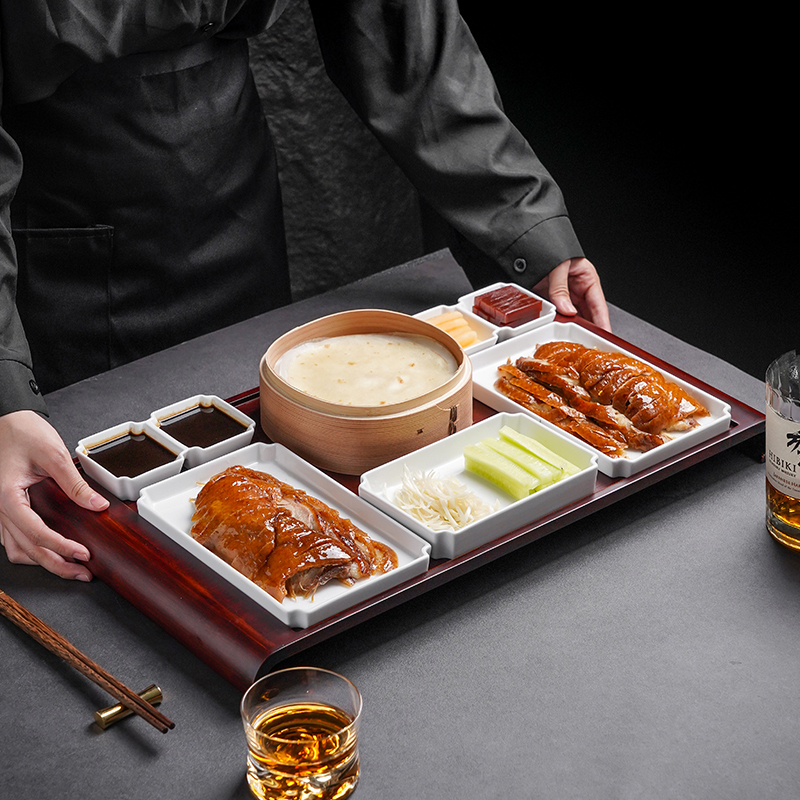 Chinese Retro Style Rectangular Bamboo Roast Duck Set Plate Beijing Roast Duck Creative Combination Ceramic Tableware Chinese Retro Style Rectangular Bamboo Roast Duck Set Plate Beijing Roast Duck Creative Combination Ceramic Tableware