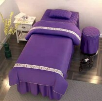 Beauty bed cover Four pieces set to make beauty salon special beauty body massage bed cover sheet covered round head special price