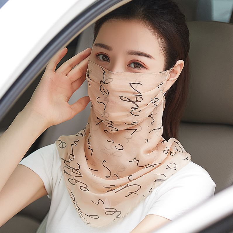Mulberry silk genuine silk mask protective neck integrated summer breathable and thin sunscreen female veiled face mask bicycling shade