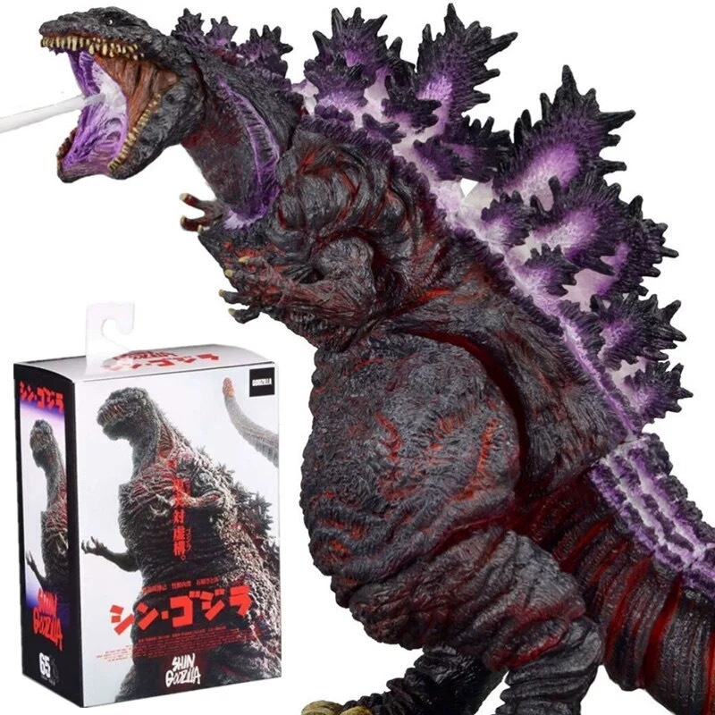 Purple Godzilla Figure with Movable Joints and Breath Effects Toy, Red Lotus Monster King, Nuclear Energy Dinosaur Model, King Kong for Boys