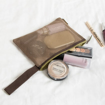 Portable portable makeup bag Small portable nylon mesh breathable travel makeup wash bag sundries storage bag