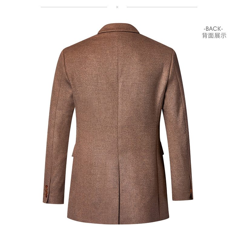 Tài năng của nam giới mùa thu và mùa đông mới trung niên áo len nam dài coat len ​​len coat dày của nam giới quần áo