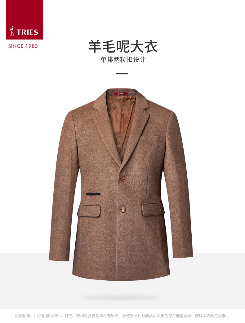 Tài năng của nam giới mùa thu và mùa đông mới trung niên áo len nam dài coat len ​​len coat dày của nam giới quần áo