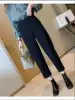 Korean high-waisted cigarette tube suit pants women's 2021 new spring and autumn thin all-match casual pants Harlan pants nine-point pants