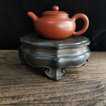 Natural bluestone carved pot holder saucer baby base folk nostalgic craft Yaju teahouse living room practical collection