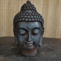  Antiques and antiques Hot sale collection of old iron Shakyamuni Buddha Head Buddha Head Buddha Statue good quality 