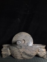 Extraterrestrial Iron Meteorite Medicine Roller Stone Lion Inkstone Absorbs Water Auspicious Beast Drum Pot Inherited Retro Nostalgic Practical Collection