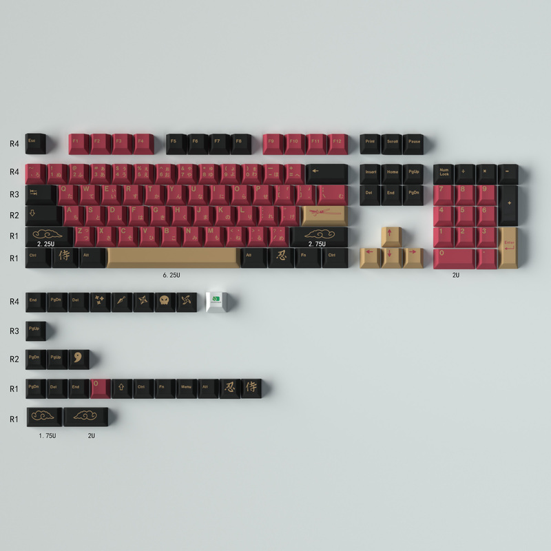 Gmk Red/Blue Samurai Keycap Set Pbt Dye-Sublimation Cherry Profile Mechanical Keyboard Keycaps 68/87 Gmk Red/Blue Samurai Keycap Set Pbt Dye-Sublimation Cherry Profile Mechanical Keyboard Keycaps 68/87