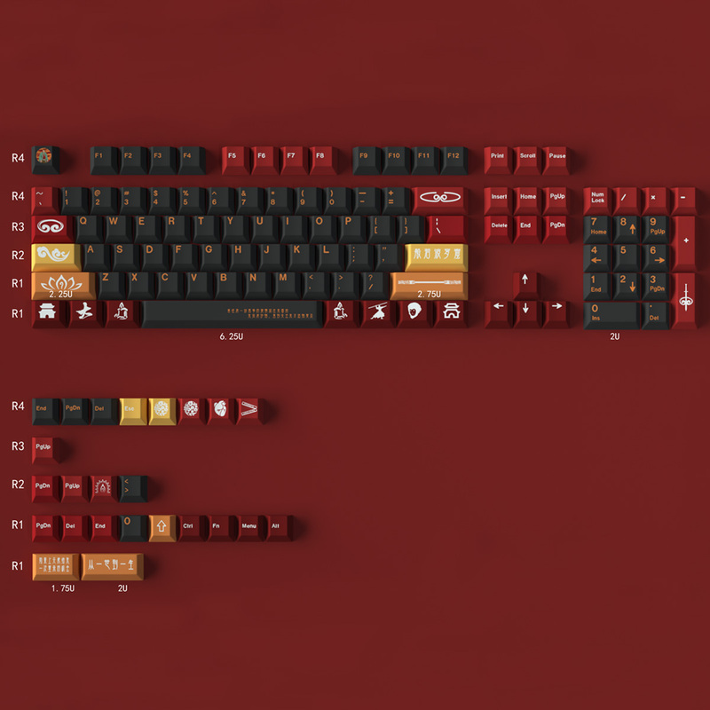 Gmk Supreme/Retro Hong Kong Style/Cyberpunk Mechanical Keyboard Keycaps Pbt Dye-Sublimation Wukong Cherry Original Factory