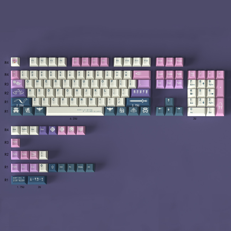 Gmk Supreme/Retro Hong Kong Style/Cyberpunk Mechanical Keyboard Keycaps Pbt Dye-Sublimation Wukong Cherry Original Factory