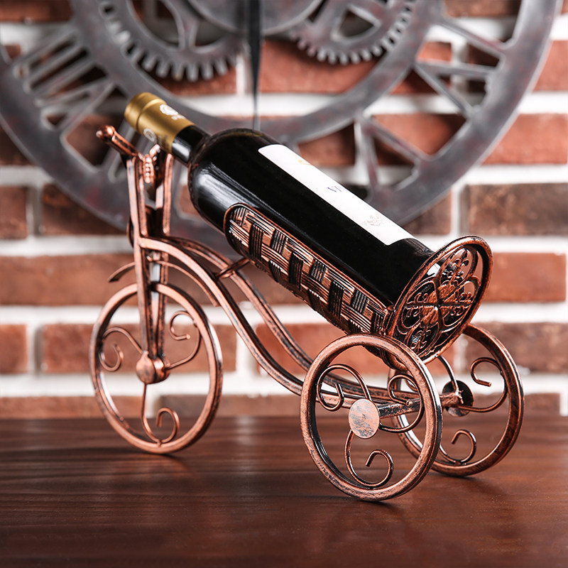 Eurostyle creative red wine shelves Wine Cabinet Decorations Home Living Room Pendulum retro irons Red Wine Rack TV Cabinet Furnishing-Taobao