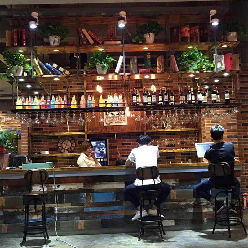 Bar wine glass rack hanging European red wine hanging glass rack upside down goblet rack creative wine rack decoration home