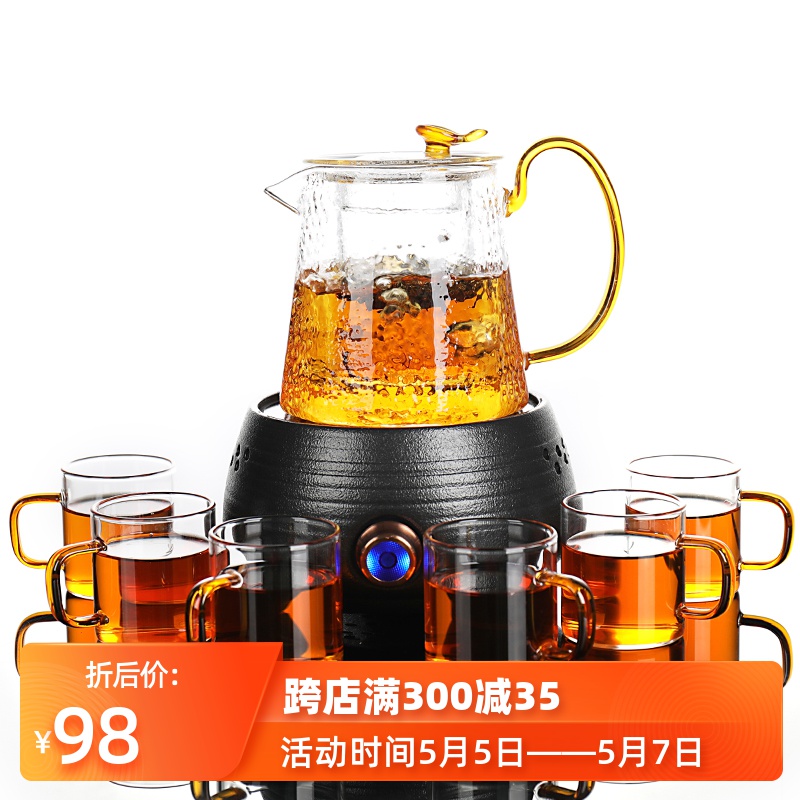 Automatic boiling tea ware suit black tea, white tea glass tea stove steam cooking pot heating small electricity TaoLu household