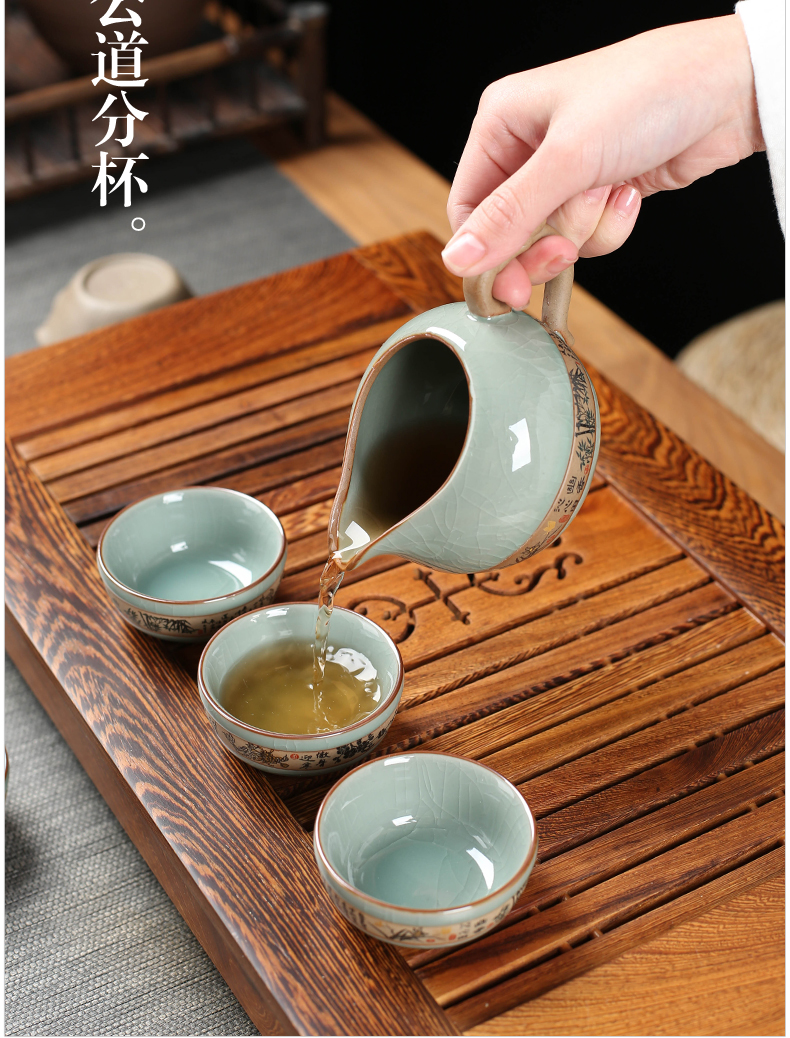 Poly real (sheng ebony wood tea tray was home brother your up up of a complete set of kung fu tea sets contracted Europe type small tea table