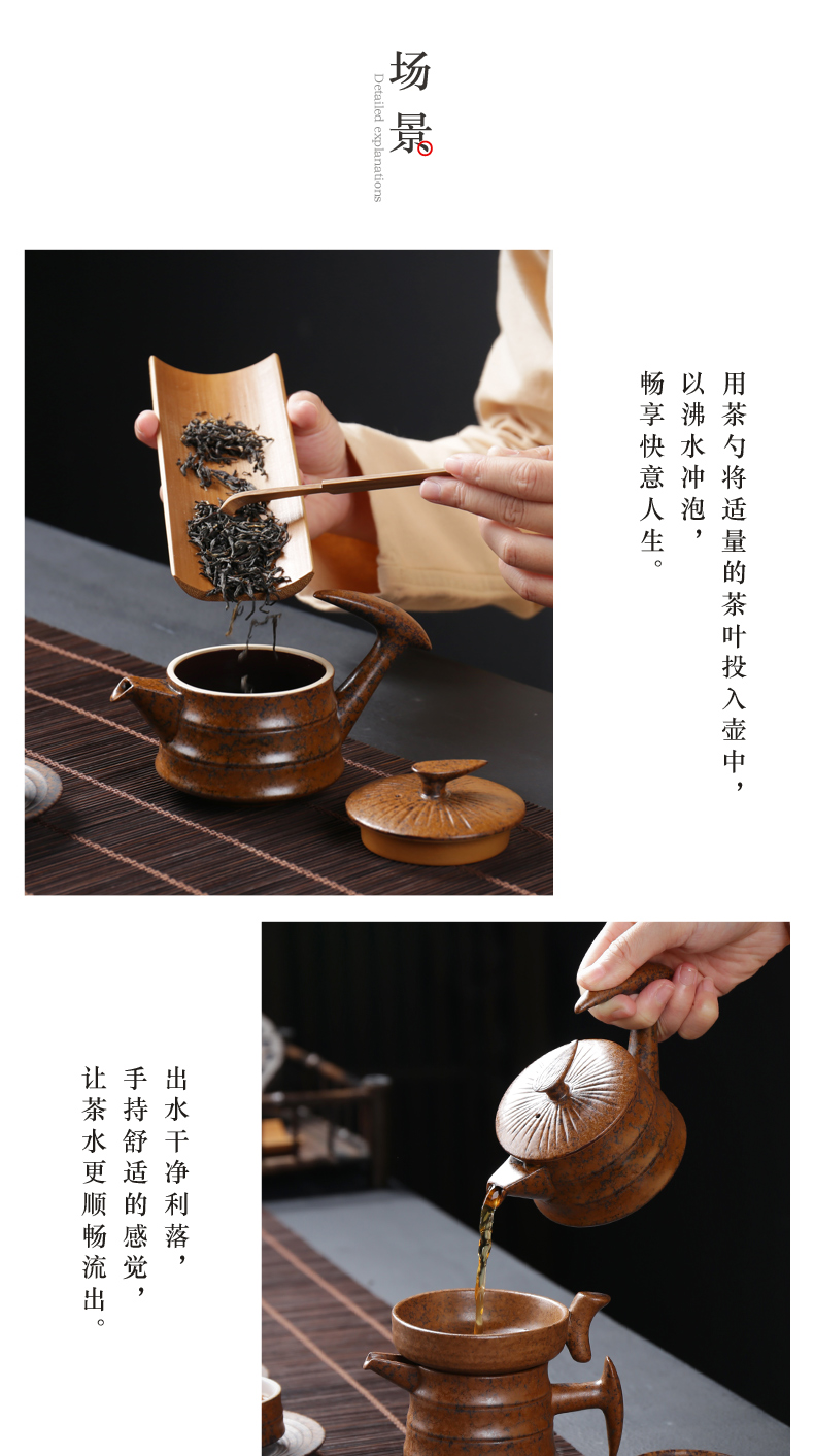Japanese tea set suit household contracted dry mercifully office tureen teapot teacup coarse pottery pottery and porcelain of a complete set of kung fu tea set