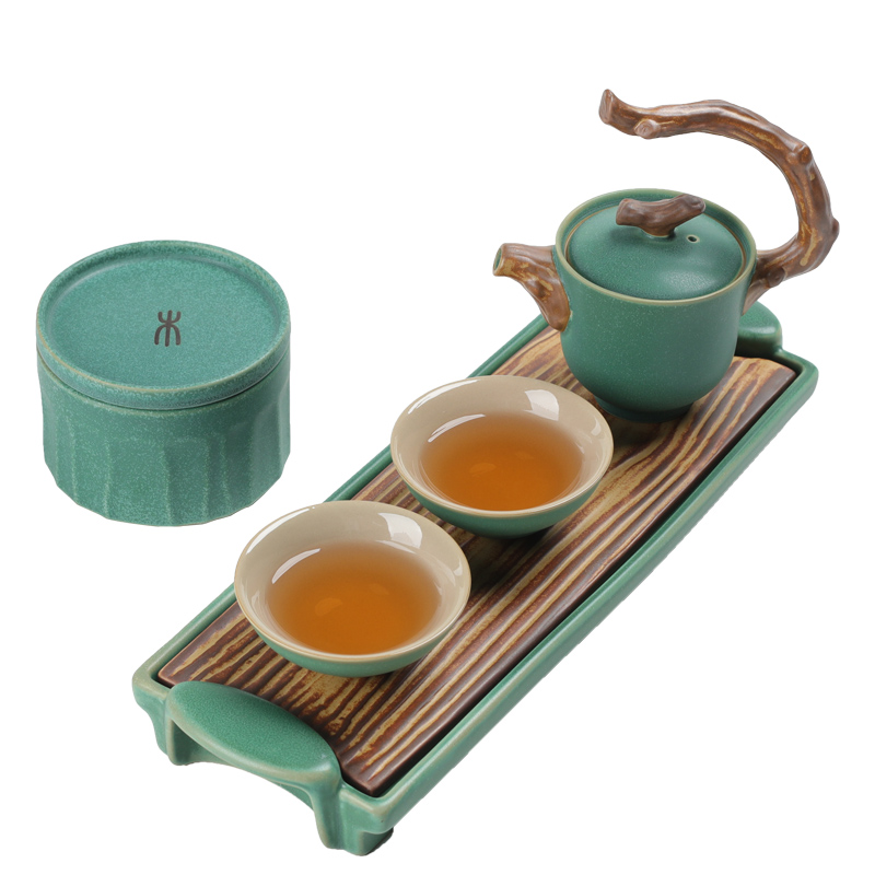 Japanese dry landscape tea table contracted household kung fu tea set zen dry ceramic tea set gift box of the household