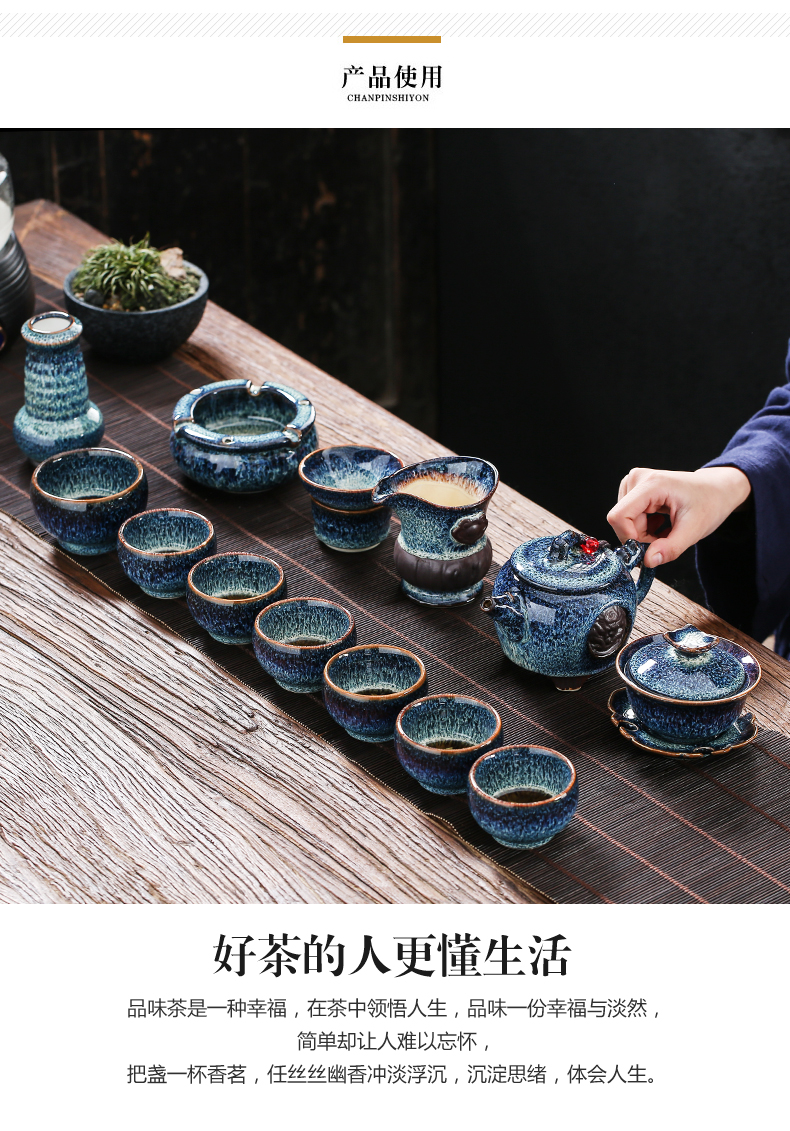 Poly real (sheng up built red glaze, kung fu tea set the household of Chinese style ceramic cup lid bowl masterpieces