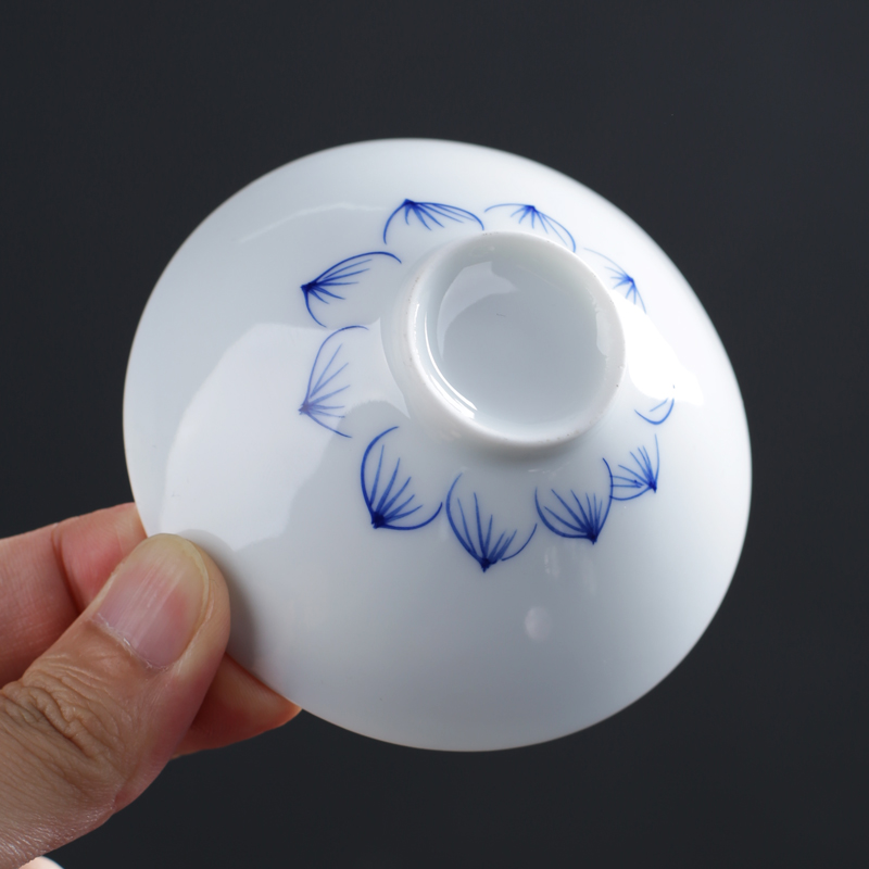 Poly real sheng kung fu tea sample tea cup hand - made bluish white porcelain jingdezhen ceramics thin foetus personal single cup tea cups