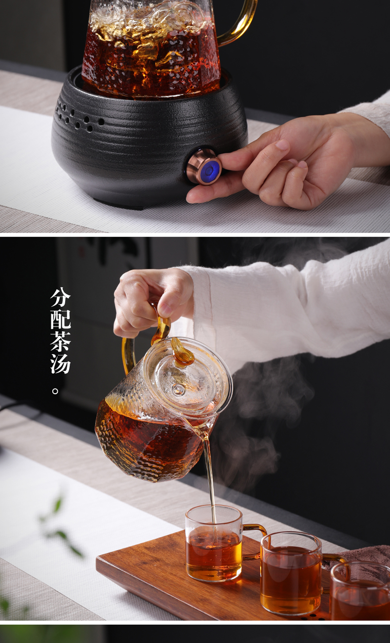 Automatic boiling tea ware suit black tea, white tea glass tea stove steam cooking pot heating small electricity TaoLu household