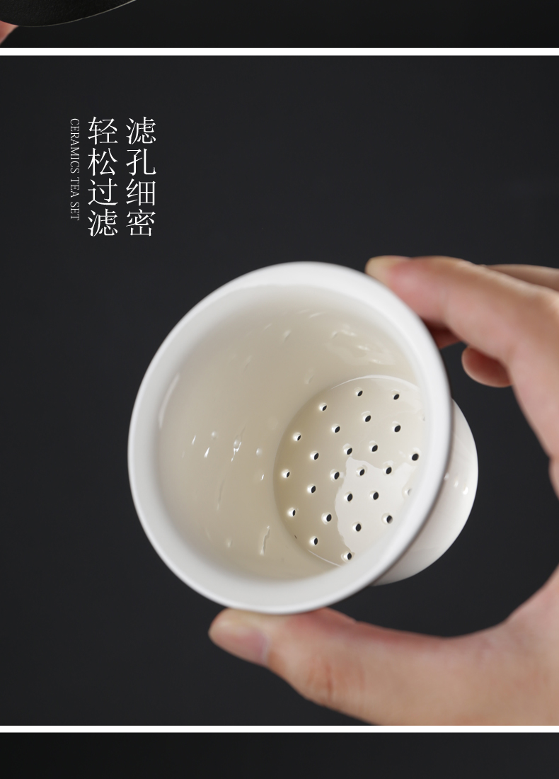 Poly real sheng taihu office tea cup keller cup of water glass ceramic filter with cover cup couples contracted